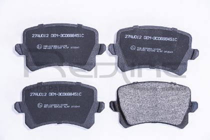 slika 27AU012-Pločice kočione zadnje Audi A6-Audi Q3-Seat Alhambra-Seat Toledo-VW Jetta III-VW Passat B6-VW Passat B7-VW PASSAT CC 357-VW Sharan 7N1-7N2-VW Tiguan 5N-zamenski rezervni deo