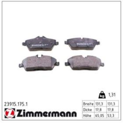 slika 23915.175.1 Pločice kočione prednje BMW 1 E81  116i-116d-118i-118d-BMW 1  E82 118d-BMW 1 E87 116i-116d-118i-118d-120i-BMW 1 E88 118i-118d-BMW 2 F45  216i-214d-BMW i3 I01 Electric-s Electric