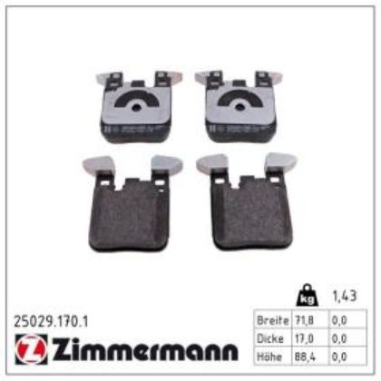 slika 25029.170.1 Pločice kočione zadnje BMW 1 F20-F21-BMW 2 F22-F23-F87-BMW 3  F30-F31-F34-F80-BMW 4 F32-F33-F82-F83-BMW 4 Gran Coupe F35-zamenski rezervni deo