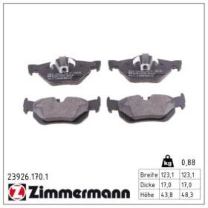 slika 23926.170.1 Pločice kočione zadnje BMW 1 E81-E82-E87-E88-BMW 3  E90-E91-E92-E93-BMW X1 E84-zamenski rezervni deo
