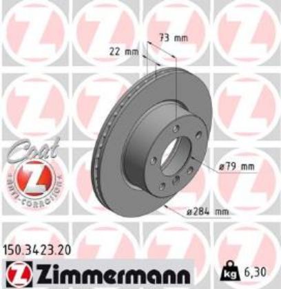 slika 150.3423.20 Disk kočioniprednji BMW 1 E81-E87  116i-116d-zamenski rezervni deo