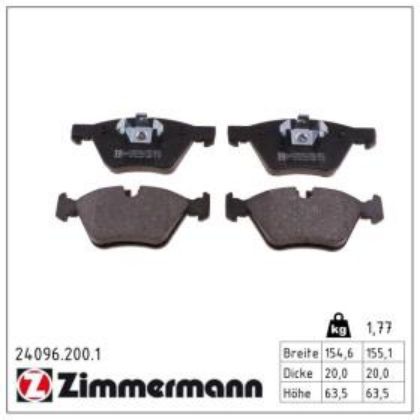 slika 24096.200.1 Pločice kočione prednje  BMW 1  E81-E82-E87-E88 - BMW 3  E90-E91-E92-E93-zamenski rezervni deo