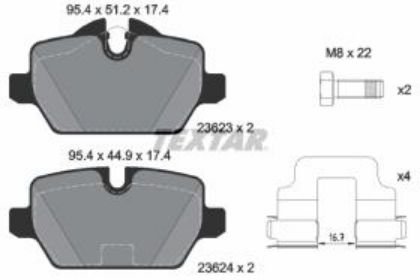 slika 2362303-Pločice kočione zadnje BMW 1 E81-E87 116i-118i-120i-116-BMW 3 E90 316i-318i-320i-316d-BMW 3 Kupe E92 316i zamenski rezervni deo
