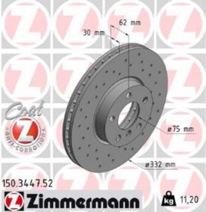 slika 150.3447.52 Disk kočioni prednji BMW X5 E70-BMW X5 F15-F85-BMW X6 F71-F72-BMW X6 F16-F86-zamenski rezervni deo