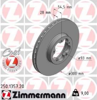 slika 250.1357.20 Disk kočioni prednji Ford Transit 2.2 TDCi-2.4 TDCi-3.2 TDCi-zamesnki rezervni deo