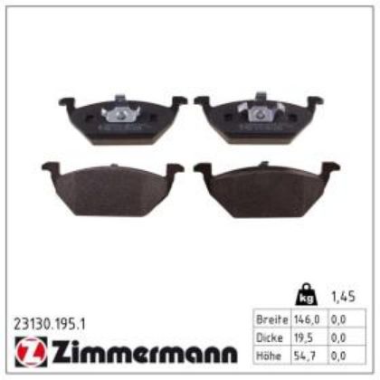 slika 23130.195.1-Pločice kočione prednje Audi A1-Audi A3-Seat Cordoba-Seat Ibiza-Seat Leon-Seat Mii-Seat Toledo-Škoda Citigo-Škoda Fabia-Škoda Kamiq-Škoda Octavia-Škoda Rapid-Škoda Roomster-Škoda Scala