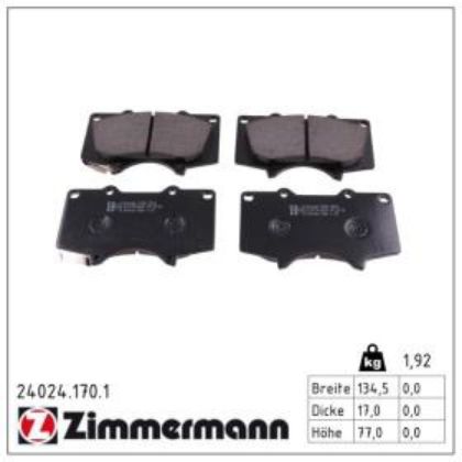 slika 24024.170.1-Pločice kočione prednje Lexus GX 1 470-Mitsubishi Pajero 4  3.2 DI-D-3.8 V6-Toyota Hilux 7  3.0 D-4D-Toyota Hilux 8  2.4 D-2.8 D-4D-Toyota Land Cruiser Prdao J12 3.0 D-4D-4.0-zamenski reze