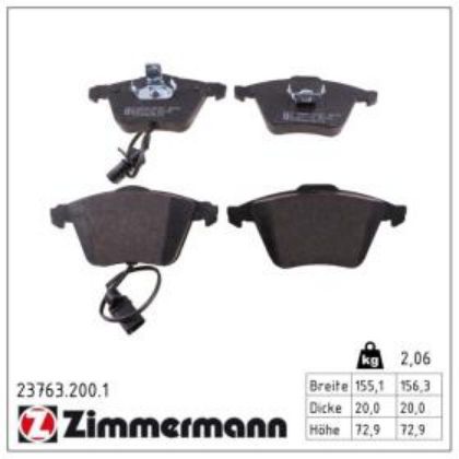 slika 23763.200.1-Pločice kočione prednje Audi A4 B5-Audi A4-B6-Audi A4 B7-Audi A6 C6-Audi A8 D3-zamenski rezervni deo