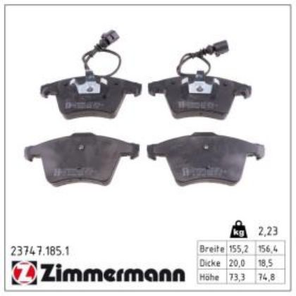 slika 23747.185.1-Pločice kočione prednje Touareg 7LA-7L6-7L7  2.5 RFTDI-3.0 TDI-3.2 V6 FSI-4.2 V8-5.0 TDI V10-5.0 R50 TDI-6.0 W12-zamenski rezervni deo