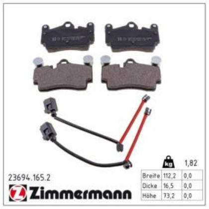 slika 23694.165.2-Pločice kočione zadnje AUDI Q7 4LB 2.5 R5 TDI-3.0 TDI-3.2 V6-4.2 V8-5.0 TDI V10-6.0 W12-Porsche 9PA 3.0 TDI-3.2-3.6-S 4.5-Turbo S 4.5-GTS 4.8--Volkswagen Touareg 7LA-7L6-7L7 2.5 R5 TDI-3.0