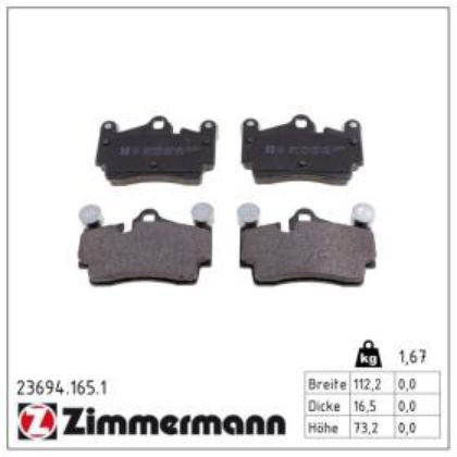 slika 23694.165.1-Pločice kočione zadnje Audi Q7 3.0 TFSI-3.0 TDI-4.2 TDI-4.2 FSI-6.0 TDI-Porsche Cayenne 3.0 TDI-3.2-3.6-S4.5-TUrbo 4.5-S 4.8-Turbo S4.8-VW Touareg 2.5 R5 TDI-3.0 TDI-3.2 V6-3.6 V6-4.2 V8
