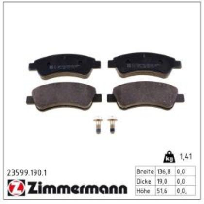 slika 23599.190.1-Pločice kočione Citroen Berlingo-Citroen C2-Citroen C3-I-II-III-Citreon C4 I-Citroen Xsara-zamenski rezervni deo