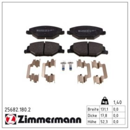 slika 25682.180.2-Pločice kočione prednje Škoda Fabia 1.0-1.2 TSI-1.4 TDi-1.6 16V-Škoda Rapid 1.2-1.2 TSI-1.4 TSI-1.4 TDi-1.6-1.6 TDi-Volkswagen Polo V 1.6 16V-zamenski rezervni deo