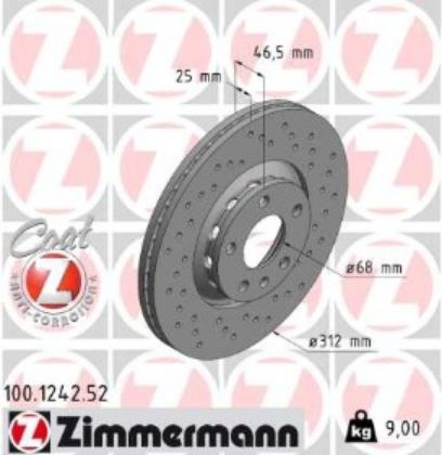 slika 100.1242.20-Disk kočioni prednji Audi A4 B6-Audi A4 B7-Audi A6 C5-Seat Exeo-Škoda Superb 1-zamenski rezervni deo