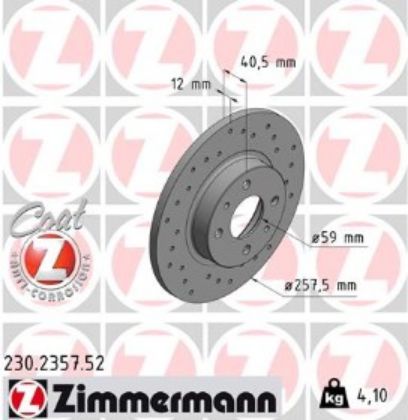 slika 230.2357.20-Disk kočioni prednji Alfa Romeo 145-146-155-Fiat 500-Fiat Bravo-Brava-Fiat Marea-Fiat Punto-Fiat Tempra-Fiat Tipo-Lancia Dedra-Lancia Delta-Lancia Y-Lancia Ypsilon