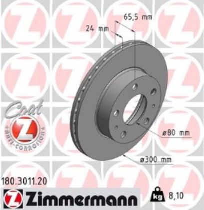 slika 180.3011.20-Disk kočioni prednji Citroen Jumper 230-244-250-Fiat Ducato 230-244-250-Peugeot Boxer 230-244-250-yamenski reyervni deo