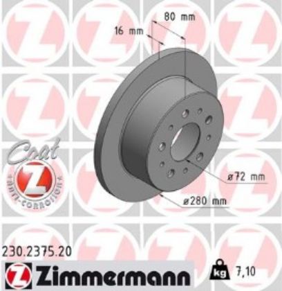slika 230.2375.20-Disk kočioni zadnji Citroen Jumper 250-Fiat  Ducato 250-Peugeot 250-zamenski rezervni deo